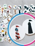INSPIO 90 karet - Přiřaďte stíny - Montessori karty