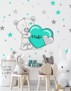INSPIO Dětská samolepka na stěnu - Medvídek se jménem