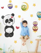 INSPIO Dětské samolepky na zeď - Panda a sovičky