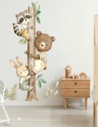 INSPIO Dětský měřič výšky na zeď – Lesní zvířátka na stromě