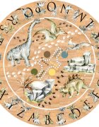 INSPIO Kruhový koberec z korku - Dinosauři a abeceda