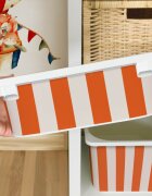 INSPIO Nálepka pro IKEA TROFAST box - oranžové pruhy (na béžové)