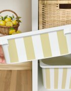 INSPIO Nálepka pro IKEA TROFAST box - žluté a bílé pruhy