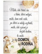 INSPIO Obraz s textem - Pravidla kuchyně budík