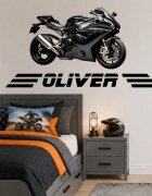 INSPIO Personalizovaná samolepka – Motocykl s vlastním jménem