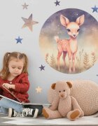 INSPIO Samolepka do dětského pokoje - Srnka a hvězdy