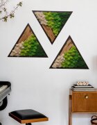 INSPIO Samolepka Trojúhelníkový triptych – Mechové ostrovy a teplé dřevo