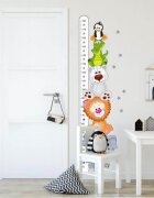 INSPIO Samolepky do dětského pokoje - Dětský metr se zvířátky