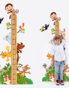INSPIO Samolepky na zdi - Dětský metr s veselými zvířátky ze ZOO