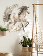 INSPIO Samolepky na zeď - Hnědý kůň v boho stylu