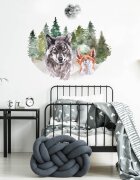 INSPIO Samolepky na zeď - Vlk a liška v lese