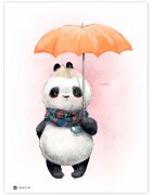 INSPIO Tabulka do dětského pokoje - Panda s deštníkem
