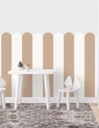 INSPIO Textilní tapeta Oblouk - Brown Beige (neutrální béžová - ideální pro kombinování)