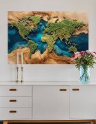 INSPIO Velká samolepka Mapa světa - Epoxidový oceán s krásnou pryskyřicí