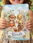 INSPIO XXL Friends: Interaktivní knížka na suchý zip – 26 stran + 4 zvířátka a 170 doplňků