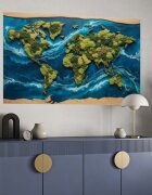 INSPIO XXL Samolepka Mapa světa - Epoxidový tok lávou a mech
