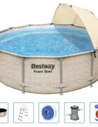 Bestway Bazén Power Steel s příslušenstvím a stříškou 396 x 107 cm