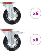vidaXL 12 ks otočná kolečka 160 mm