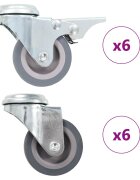 vidaXL 12 ks otočná kolečka s otvorem pro šroub 50 mm