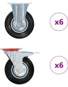 vidaXL 12 ks pojezdová kolečka 125 mm