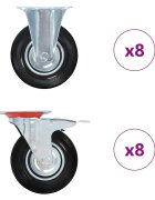 vidaXL 16 ks pojezdová kolečka 125 mm