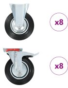 vidaXL 16 ks pojezdová kolečka 200 mm