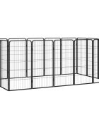 vidaXL 16panelová ohrádka pro psy černá 50 x 100 cm práškovaná ocel