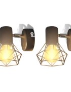 vidaXL 2 černá industriální nástěnná svítidla drátěná stínidla a LED žárovky