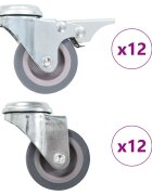 vidaXL 24 ks otočná kolečka s otvorem pro šroub 50 mm