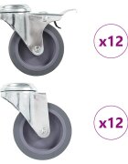 vidaXL 24 ks otočná kolečka s otvorem pro šroub 75 mm
