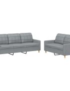 vidaXL 2dílná sedací souprava s poduškami světle šedá textil