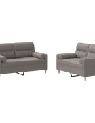 vidaXL 2dílná sedací souprava s polštáři taupe textil