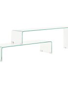 vidaXL 2dílný konferenční stolek 90x30x20 / 110x30x40 cm tvrzené sklo