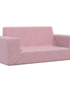vidaXL 2místná dětská pohovka růžová měkký plyš