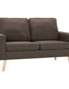 vidaXL 2místná pohovka hnědá textil