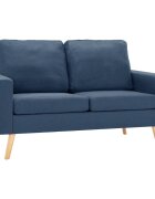 vidaXL 2místná pohovka modrá textil