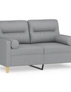 vidaXL 2místná pohovka s polštáři světle šedá 120 cm textil