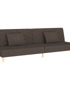 vidaXL 2místná rozkládací pohovka se 2 polštáři hnědá textil