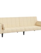 vidaXL 2místná rozkládací pohovka se 2 polštáři krémová textil