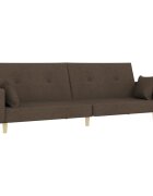 vidaXL 2místná rozkládací pohovka se 2 polštáři taupe textil
