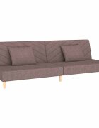 vidaXL 2místná rozkládací pohovka se 2 polštáři taupe textil