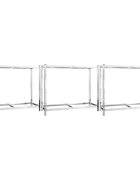 vidaXL 2patrové regály na pneumatiky 3 ks stříbrné 110x40x110 cm ocel