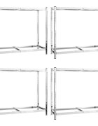 vidaXL 2patrové regály na pneumatiky 4 ks stříbrné 110x40x110 cm ocel