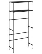 vidaXL 2patrový úložný regál nad pračku černý 69 x 28 x 143 cm železo