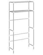 vidaXL 2patrový úložný regál nad pračku šedý 69 x 28 x 143 cm železo