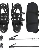 vidaXL 3 V 1 sněžnice s turistickými holemi Černá 53 x 21 cm