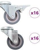 vidaXL 32 ks otočná kolečka s otvorem pro šroub 50 mm