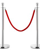 vidaXL 3dílná sada VIP vymezovacích sloupků nerezová ocel stříbrná