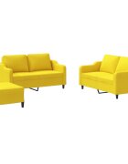 vidaXL 3dílná sedací souprava s poduškami světle žlutá textil