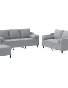 vidaXL 3dílná sedací souprava s polštáři světle šedá textil